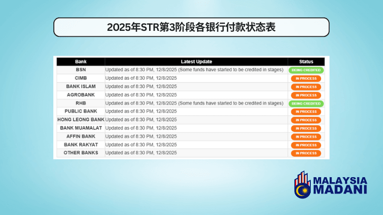 [最新] STR 阶段 3：各银行付款状态表（Maybank, CIMB, BSN, & ETC.） - Mystr
